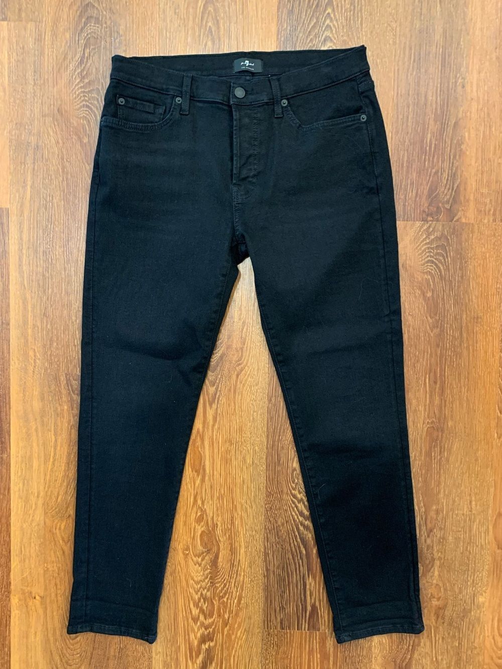 7 FOR ALL MANKIND Josefina Jeans Women's 27" Inseam 30" Waist Black Slim Stretch
